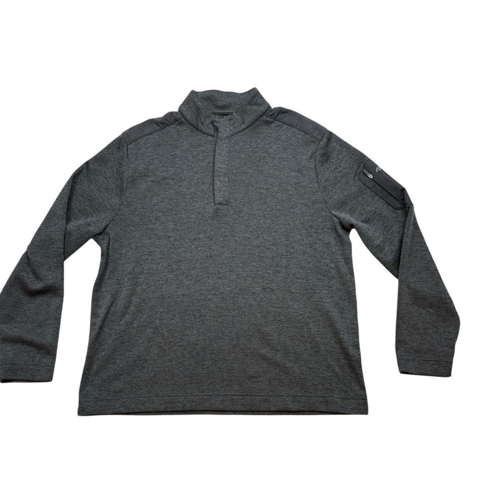 Mens Greg Norman 1/4 Button Jacket Black and Grey Size Large